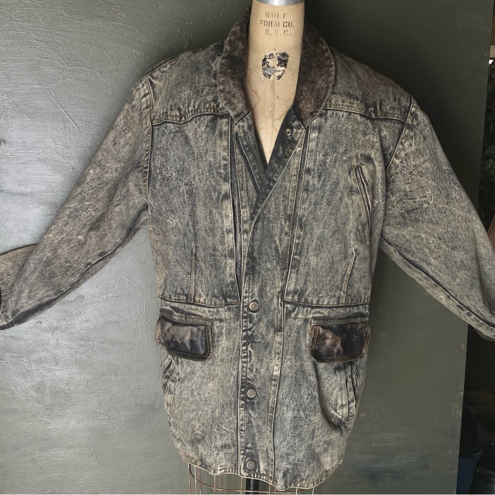 Vintage Washed Black Denim Jacket